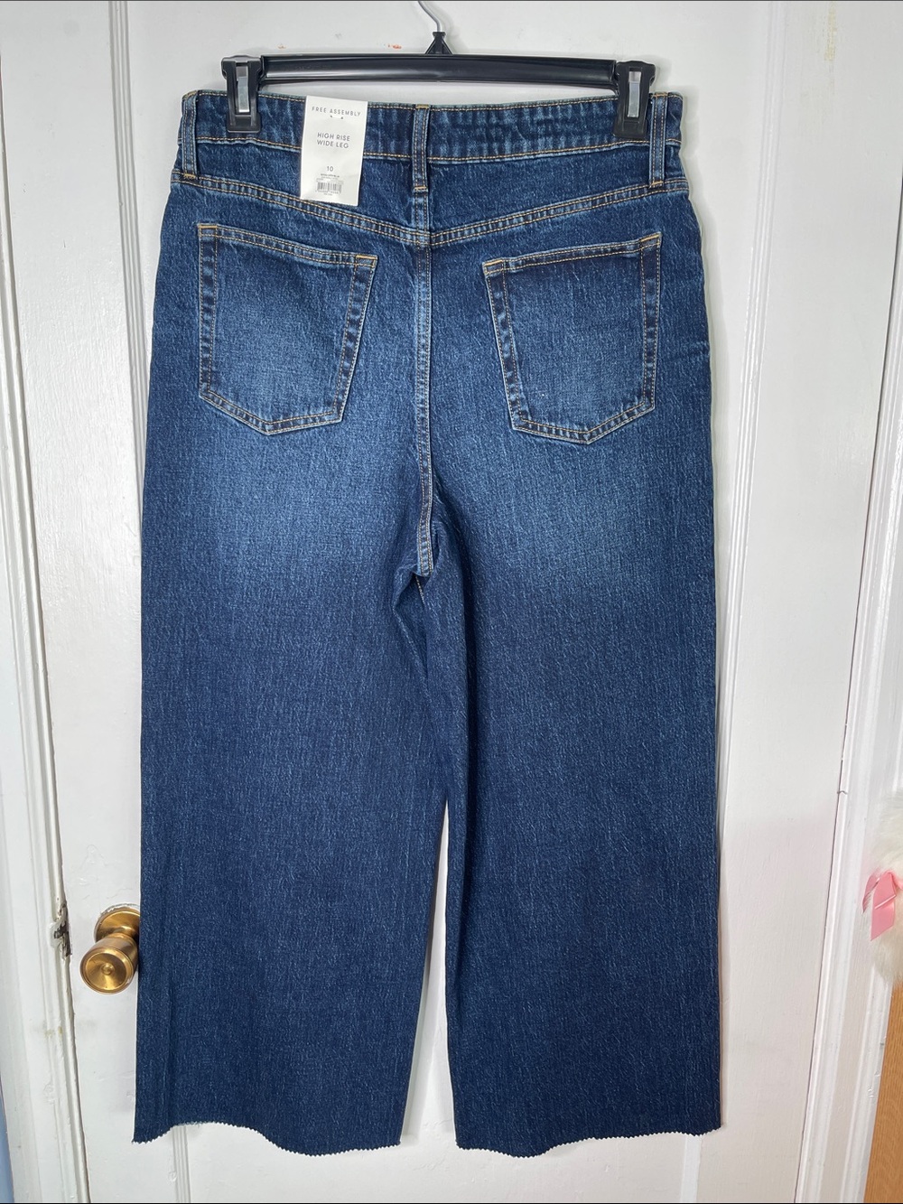 Nwt Free Assembly Jeans 10 Wide Leg Raw Hem High Rise New Ladies Denim - Picture 6 of 15
